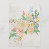 Menu Dîner Été Aquarelle Blush Floral Folial (Dos)