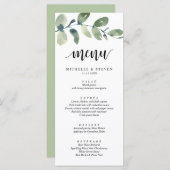 Menu Dîner Eucalyptus Mariage Elopement (Devant / Derrière)