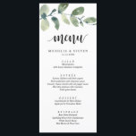 Menu Dîner Eucalyptus Mariage Elopement<br><div class="desc">Carte de dîner Eucalyptus Mariage Elopement Green Moderne. Customisez facilement et personnalisez-vous selon vos besoins,  et vos invités de dîner seront ravis quand ils verront ce menu de dîner parfait et élégant.</div>