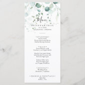 Menu Dîner Eucalyptus Vert Été (Devant)