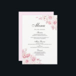 Menu Dîner Fiançailles Mariage rose pâle Menu<br><div class="desc">Blush Rose Floral Mariage Fiançailles Dîner Menu Voir la collection correspondante dans Niche et Nest Store</div>