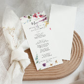 Menu Dîner floral classique et sauvage