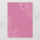 Menu Dîner Floral Rose (Dos)