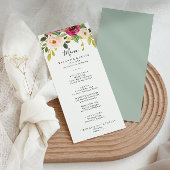 Menu Dîner Floral Rose Pink