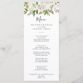 Menu Dîner Floral White Winter Peony (Devant)