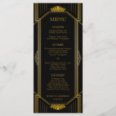 Menu Dîner Gatsby Art Déco | Couleur modifiable (Devant)