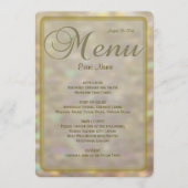 Menu Diner | Gold Bokeh Lights (Voorkant)