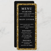 Menu Dîner Gold et Black Mariage (Devant / Derrière)