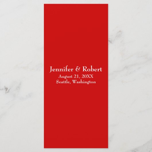 Menu Dîner Hibiscus Rouge (Dos)