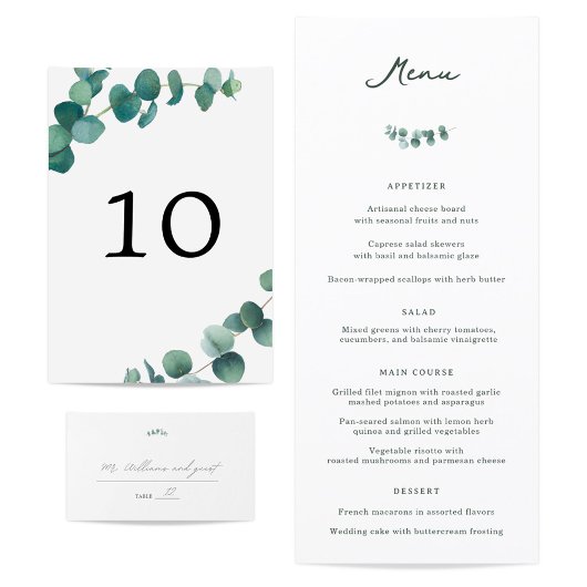 Menu Dîner Mariage Adélaïde