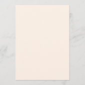 Menu Dîner mariage beige crème orangé (Dos)