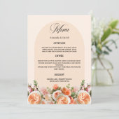 Menu Dîner mariage beige crème orangé (Debout devant)