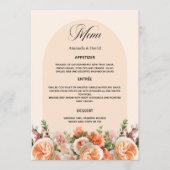 Menu Dîner mariage beige crème orangé (Devant)