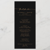 Menu Dîner Mariage Black Gold Classic (Devant)