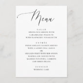 Menu Dîner Mariage classique noir et blanc pur script (Devant)