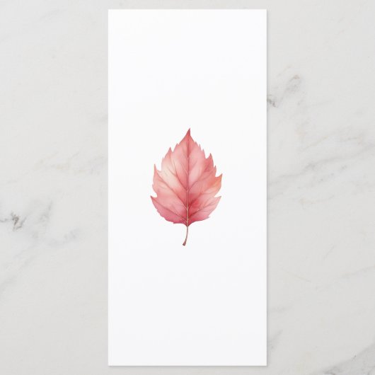 Menu Dîner Mariage de automne en automne (Dos)