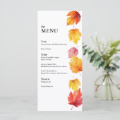 Menu Dîner Mariage de automne en automne (Debout devant)
