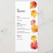 Menu Dîner Mariage de automne en automne (Devant)