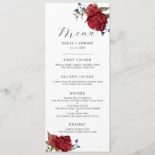 Menu Dîner Mariage de la marine et de la Bourgogne (Devant)