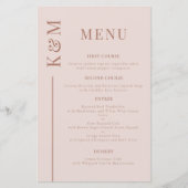 Menu Dîner Mariage en ligne rose vif (Devant)