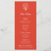 Menu Dîner mariage et Bar Menu-Fleur sauvage Élégance (Dos)