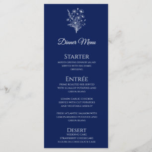 Menu Dîner mariage et Bar Menu-Fleur sauvage Élégance