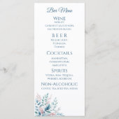 Menu Dîner mariage et Bar Menu-Pastel Botanique- (Dos)