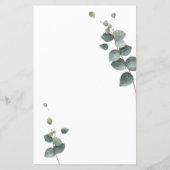 Menu Dîner Mariage Eucalyptus Vert (Dos)