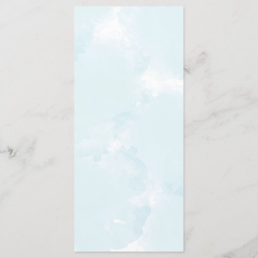 Menu Dîner Mariage Fleur Bleue Élégant (Dos)