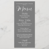 Menu Dîner Mariage gris foncé (Devant)