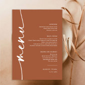 Menu Dîner Mariage moderne Boho Desert Terracotta