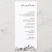 Menu Dîner Mariage moderne Denver Skyline (Devant)