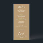 Menu Dîner Mariage or simple et élégant<br><div class="desc">Une carte du menu du dîner en or (ou en toute couleur) et des lettres chic en blanc vous permettent de choisir votre menu. Parfait pour une réception de mariage moderne, un dîner de répétition mariage, une fête d'anniversaire ou tout événement spécial avec un dîner assis. Choisissez N'IMPORTE QUEL ARRIÈRE...</div>