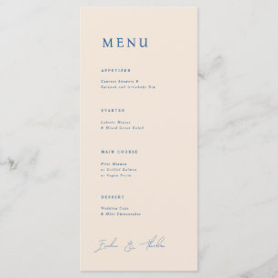 Menu Dîner Mariage Parker