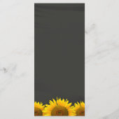 Menu Dîner mariage Plat Rustique Tournesols (Dos)