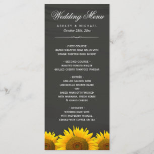 Menu Dîner mariage Plat Rustique Tournesols