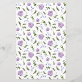 Menu Dîner Mariage Purple Peony (Dos)