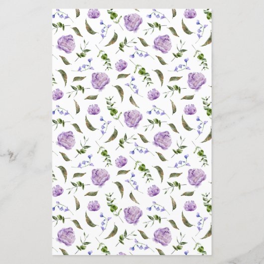 Menu Dîner Mariage Purple Peony (Dos)