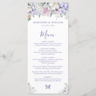 Menu Dîner Mariage Romantique Delictic Floral Lavender