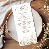 Menu Dîner Mariage Rustique White Blooms