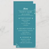 Menu Dîner Mariage simple (Devant / Derrière)