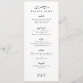 Menu Dîner Mariage simple Bow (Devant)