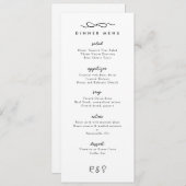 Menu Dîner Mariage simple Bow (Devant / Derrière)