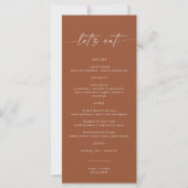 Menu Dîner Mariage Terracotta | Mangeons (Devant)
