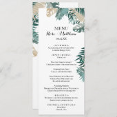 Menu Dîner Mariage Tropical Menu (Devant / Derrière)