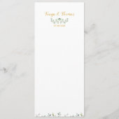 Menu Dîner Mariage verdoyant et or fantaisie