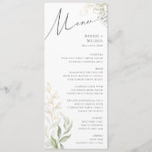 Menu Dîner Mariage Whimsical Green and Gold (Devant)