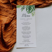 Menu Dîner Mariage Wild Tropical Palm