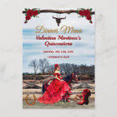 Menu Dîner Masquerade Ranch Glam Quinceañera (Devant)