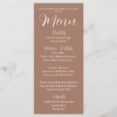 Menu Dîner Mocha Simple Style Mariage (Devant)